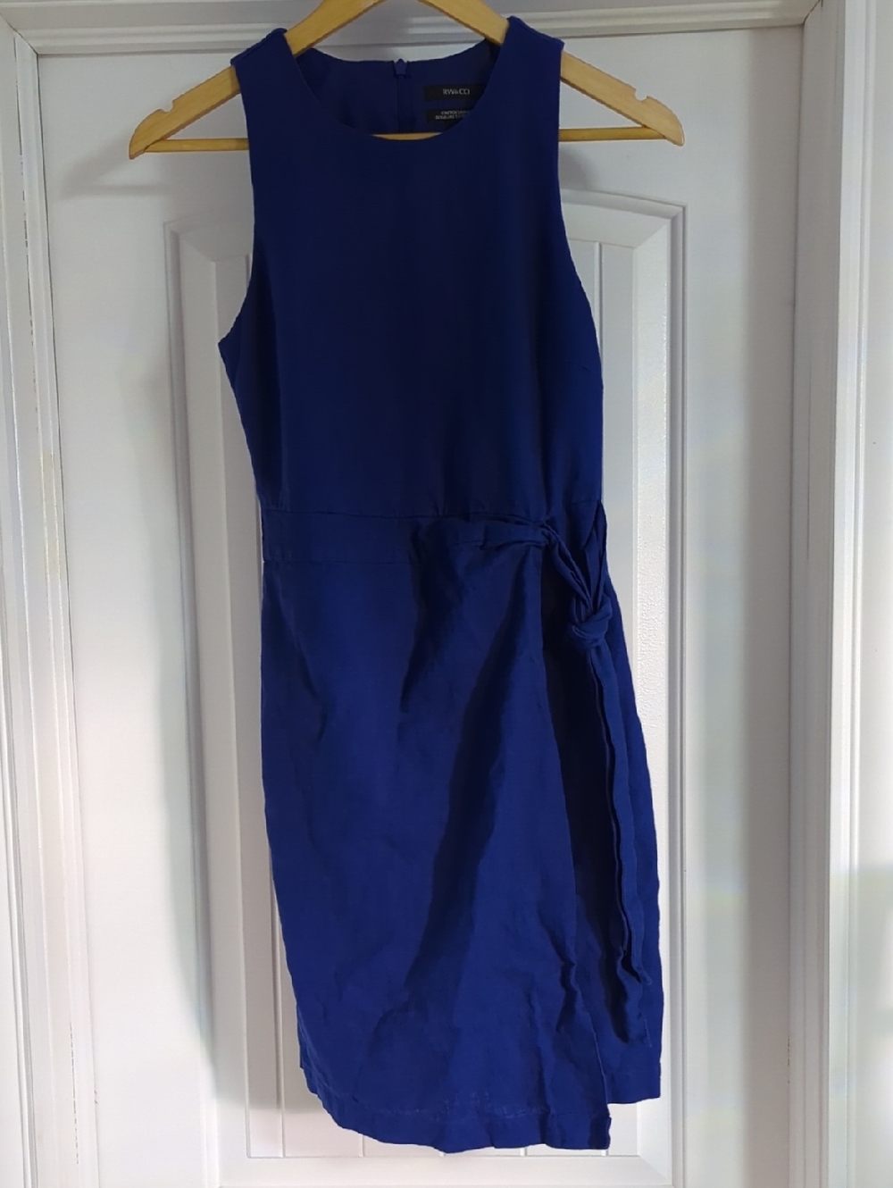 RW&CO. Cobalt Blue Sleeveless Tue-Waist Midi Dress
